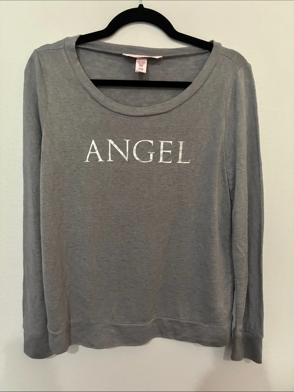 Victoria's Secret Gray 'ANGEL' Long-Sleeve Tee